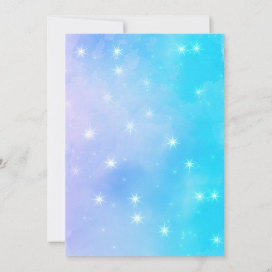 Verjaardagsuitnodiging voor kinderen met waterverf kaart (Achterkant)