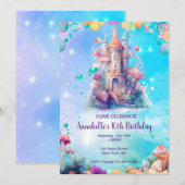 Verjaardagsuitnodiging voor kinderen met waterverf kaart (Voorkant / Achterkant)