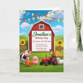 Verjaardagsuitnodiging voor kinderen op de boerder (Voorkant)