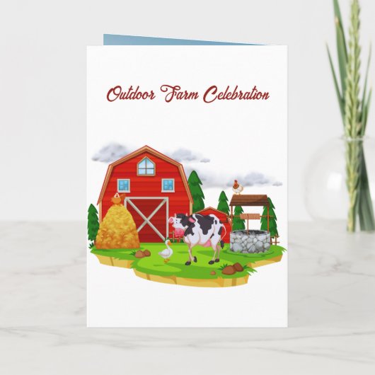 Verjaardagsuitnodiging voor kinderen op de boerder (Achterkant)