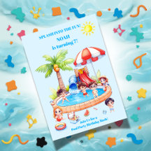 Verjaardagsuitnodiging voor kinderen Pool Party | 