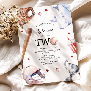 Verjaardagsuitnodiging voor kinderhonkbalfeestje 2 kaart