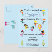 Verjaardagsuitnodiging voor kinderijsfeestje  briefkaart (Voorkant / Achterkant)