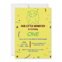 Verjaardagsuitnodiging voor kleine monsters voor e
