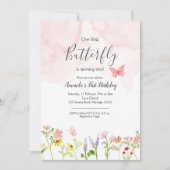 verjaardagsuitnodiging voor kleine vlinders kaart (Voorkant)