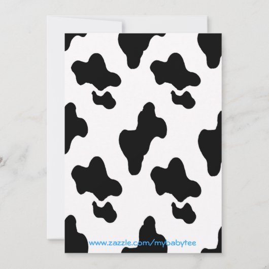 verjaardagsuitnodiging voor koeienkoeien kaart (Achterkant)