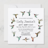 Verjaardagsuitnodiging voor kolibries kaart (Voorkant)