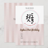 Verjaardagsuitnodiging voor Koreaan Kaart (Voorkant / Achterkant)