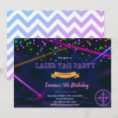 verjaardagsuitnodiging voor labels met meisjeslase bedankkaart (Voorkant / Achterkant)