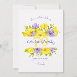 Verjaardagsuitnodiging voor lente bloemen kaart