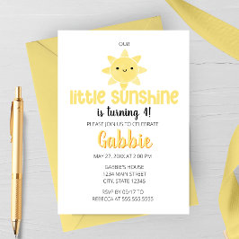 Verjaardagsuitnodiging voor Little Sunshine Kids Kaart