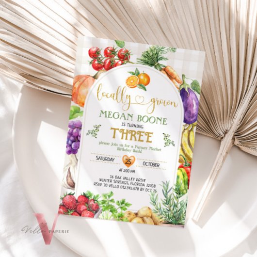 Verjaardagsuitnodiging voor lokaal geteelde boeren kaart