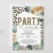 Verjaardagsuitnodiging voor luipaardjongen Party A Kaart (Voorkant)