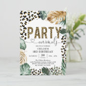 Verjaardagsuitnodiging voor luipaardjongen Party A Kaart (Staand voorkant)