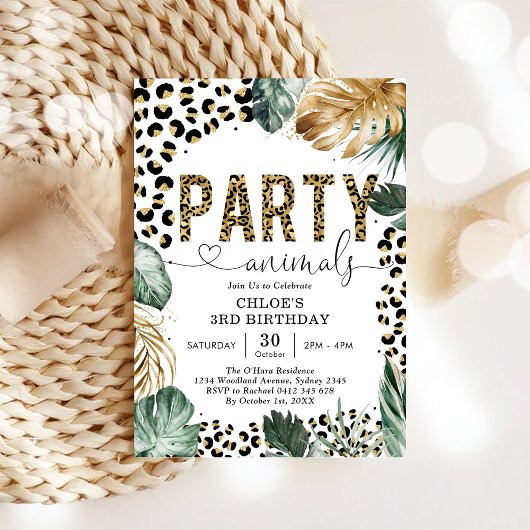 Verjaardagsuitnodiging voor luipaardjongen Party A Kaart