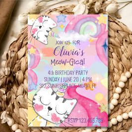 verjaardagsuitnodiging voor maag-gisch caticorn kaart