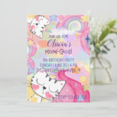 verjaardagsuitnodiging voor maag-gisch caticorn kaart (Staand voorkant)