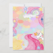 verjaardagsuitnodiging voor maag-gisch caticorn kaart (Achterkant)