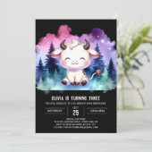 Verjaardagsuitnodiging voor meisje met aangepaste kaart (Staand voorkant)