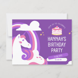 Verjaardagsuitnodiging voor meisjes  briefkaart
