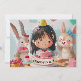 Verjaardagsuitnodiging voor meisjes met een schatt kaart