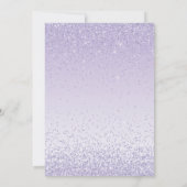 Verjaardagsuitnodiging voor meisjes met paarse een kaart (Achterkant)