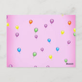 VERJAARDAGSUITNODIGING VOOR MEISJES VAN 4 JAAR BRIEFKAART (Achterkant)