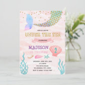 verjaardagsuitnodiging voor Mermaid Kaart (Staand voorkant)