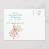 Verjaardagsuitnodiging voor muis- en vogelkinderen uitnodiging briefkaart (Achterkant)