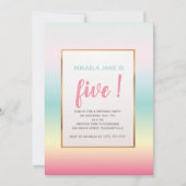 verjaardagsuitnodiging voor Ombre Girls Kaart (Voorkant)