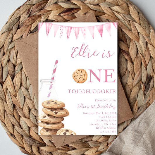Verjaardagsuitnodiging voor One Tough Cookie Kaart