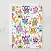 Verjaardagsuitnodiging voor onze kleine monster ee kaart (Achterkant)