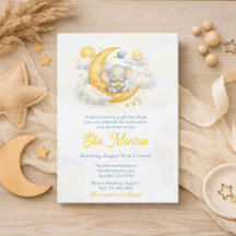 Verjaardagsuitnodiging voor 'Over the Moon' babyfe