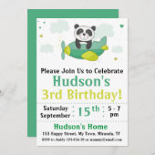 verjaardagsuitnodiging voor Panda Kaart (Voorkant / Achterkant)