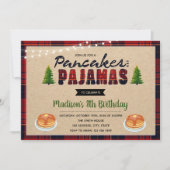 verjaardagsuitnodiging voor pannenkoeken en pyjama kaart (Voorkant)