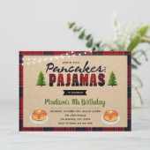 verjaardagsuitnodiging voor pannenkoeken en pyjama kaart (Staand voorkant)