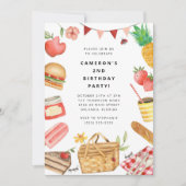 Verjaardagsuitnodiging voor picknick kaart (Voorkant)