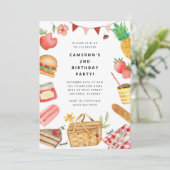 Verjaardagsuitnodiging voor picknick kaart (Staand voorkant)