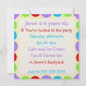 Verjaardagsuitnodiging voor Plushie Animal Kind Kaart (Achterkant)