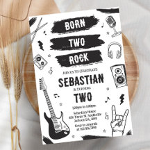 Verjaardagsuitnodiging voor punkrockmuziek voor tw