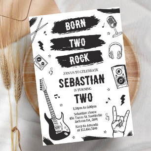Verjaardagsuitnodiging voor punkrockmuziek voor tw kaart