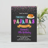 verjaardagsuitnodiging voor pyjama's en pannenkoek kaart (Staand voorkant)