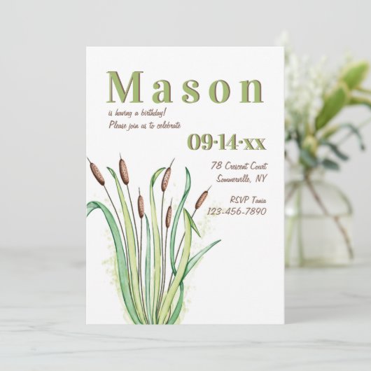 verjaardagsuitnodiging voor Reeds Kaart (Staand voorkant)