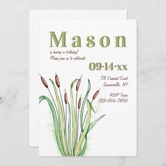 verjaardagsuitnodiging voor Reeds Kaart (Voorkant / Achterkant)