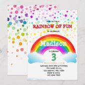 verjaardagsuitnodiging voor regenboog kaart (Voorkant / Achterkant)