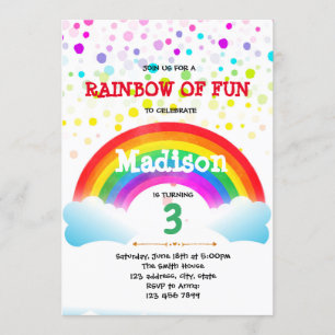 verjaardagsuitnodiging voor regenboog kaart