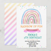 verjaardagsuitnodiging voor regenboogregenboog in  kaart (Voorkant / Achterkant)