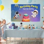 Verjaardagsuitnodiging voor ruimteavontuur spandoek