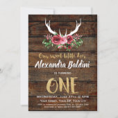 Verjaardagsuitnodiging voor rustieke herten kaart (Voorkant)