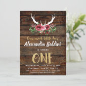 Verjaardagsuitnodiging voor rustieke herten kaart (Staand voorkant)